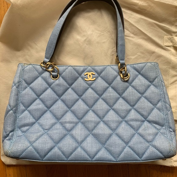 Authentic Chanel Rafia Denim Tote💕 - Picture 8 of 15